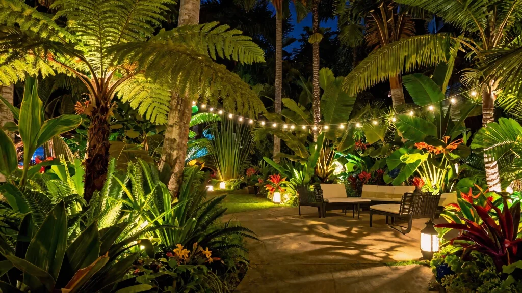 8 Tropical Landscape Lighting Ideas for a Lush Nighttime Garden Vibe